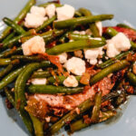 keto pork chops with green beans and feta