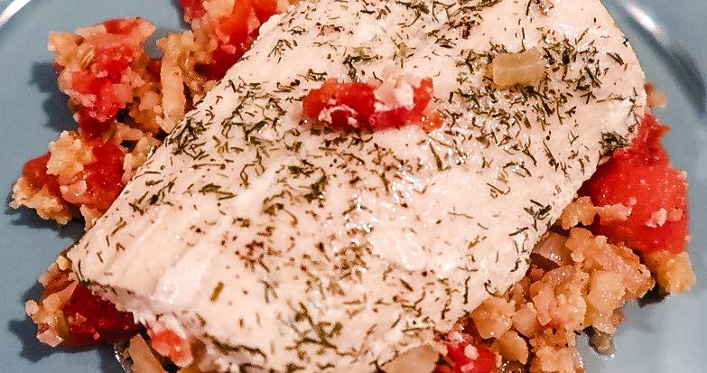 Dill & Fennel Mahi with Tomatoes & Cauliflower Rice